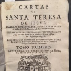 Libros antiguos: CARTAS DE SANTA TERESA DE JESUS, JUAN PALAFOX MENDOZA, 1724, 2 TOMOS COMPLETAS