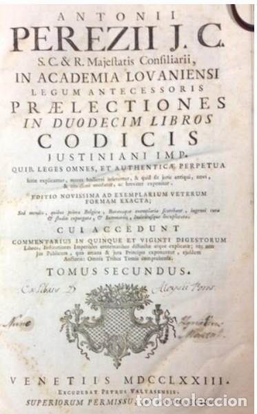 Libros antiguos: CODICIS JUSTINIANI 1773.PIEL VACUNO - Foto 1