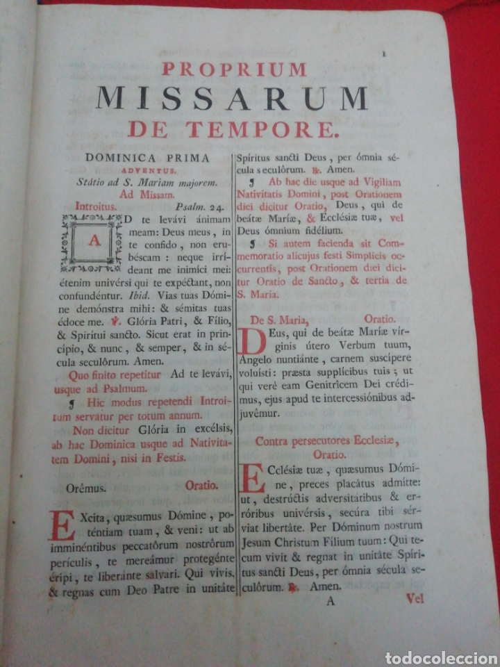 Antiquarische B&uuml;cher: PROPIUM MISARUM DE TEMPORE, A&ntilde;o sobre 1700