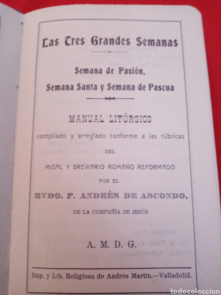 Livros antigos: LAS TRES GRANDES SEMANAS MANUAL LIT&Uacute;RGICO