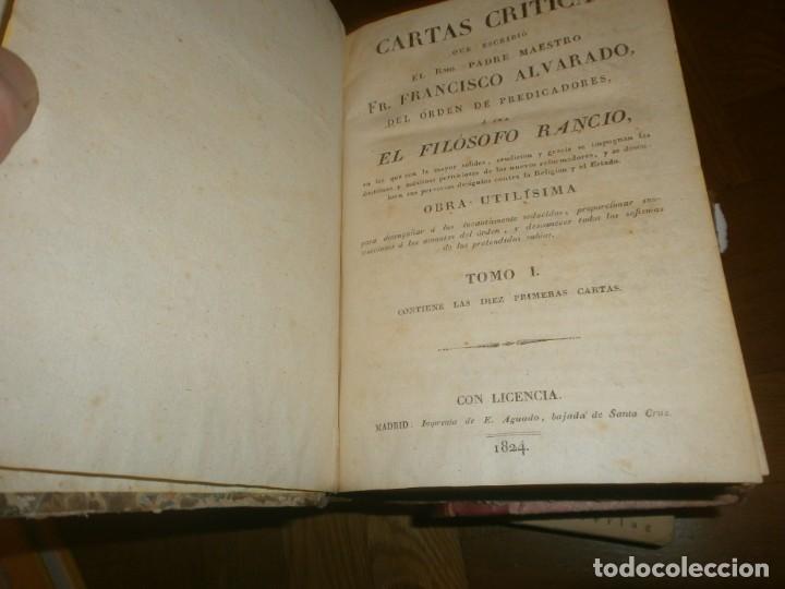 Old books: Cartas Cr&iacute;ticas El Fil&oacute;sofo Rancio Francisco Alvarado 1824 tomo 1 y 2 un libro 21X15 cm 348 y 520 pg