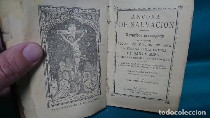 Libros antiguos: ANCORA DE SALVACI&Oacute;N DEVOCIONARIO COMPLETO CONTENIENDO TODOS LOS OFICIOS DEL A&Ntilde;O