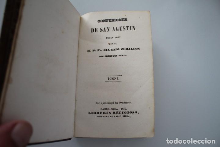 Libros antiguos: CONFESIONES DE SAN AGUSTIN TRADUCIDA POR EUGENIO ZEBALLOS ORDEN DEL SANTO BARCELONA 1859 TOMO I