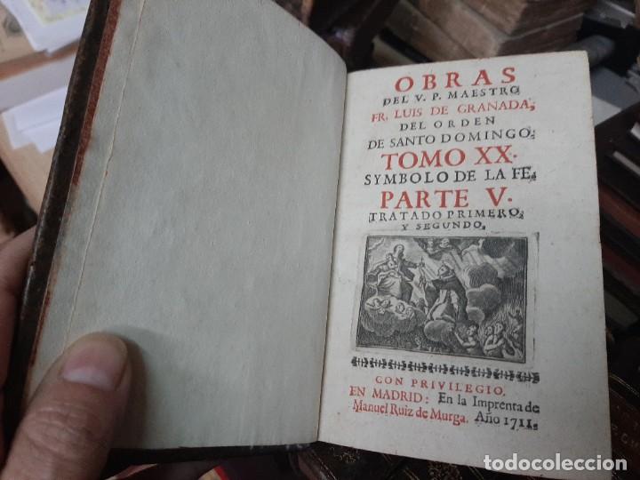 Antiquarische B&uuml;cher: OBRAS DE FRAY LUIS DE GRANADA DEL ORDEN DE SANTO DOMINGO. 1711. (Tomo XX)