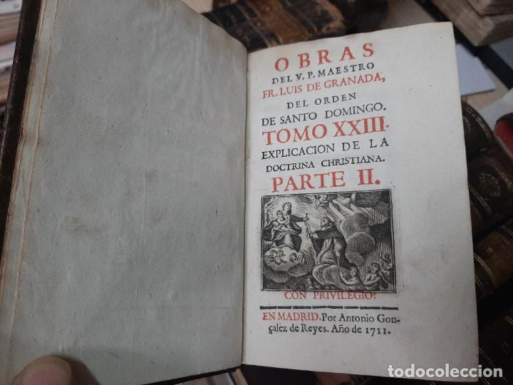 Livros antigos: OBRAS DE FRAY LUIS DE GRANADA DEL ORDEN DE SANTO DOMINGO. 1711. (Tomo XXIII)