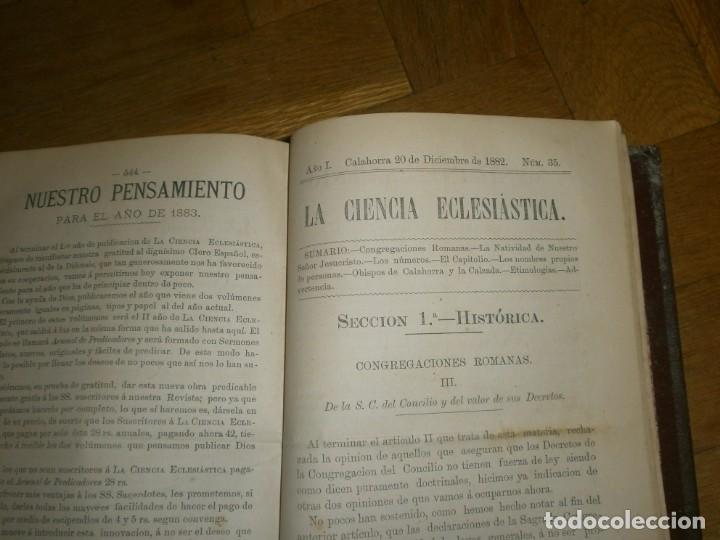 Libros antiguos: La Ciencia Eclesi&aacute;stica Revista esclusivamente cient&iacute;fica D Joaquin Carri&oacute;n 1882 Calahorra Tomo 1
