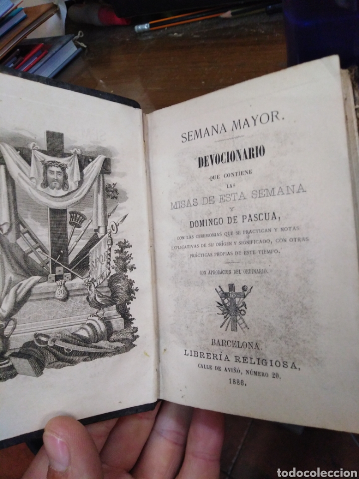 Libros antiguos: SEMANA MAYOR-DEVOCIONARIO MISAS DE ESTA SEMANAY DOMINGO DE PASCUA 1886 LIBRERIA RELIGIOSA