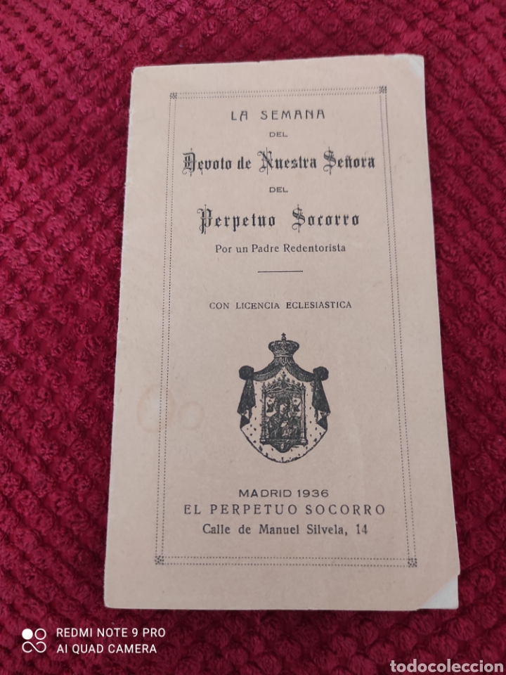 Libros antiguos: La Semana del Devoto de Nuestra Sra del Perpetuo Socorro