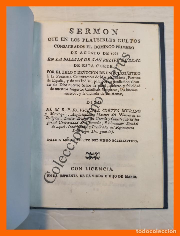 Antiquarische B&uuml;cher: Sermon que en los plausibles Cultos consagrados el Domingo... - Vicente Cortes Merino y Marroquin