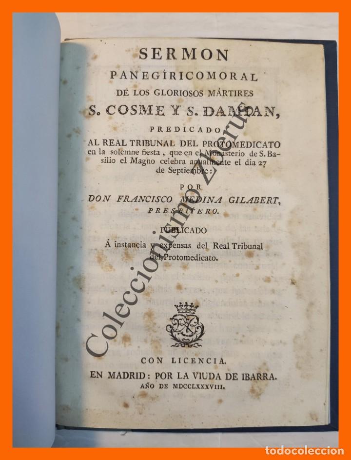 Antiquarische B&uuml;cher: Sermon Panegiricomoral de los Gloriosos Martires S. Cosme y S. Damian... - Francisco Medina Gilabert