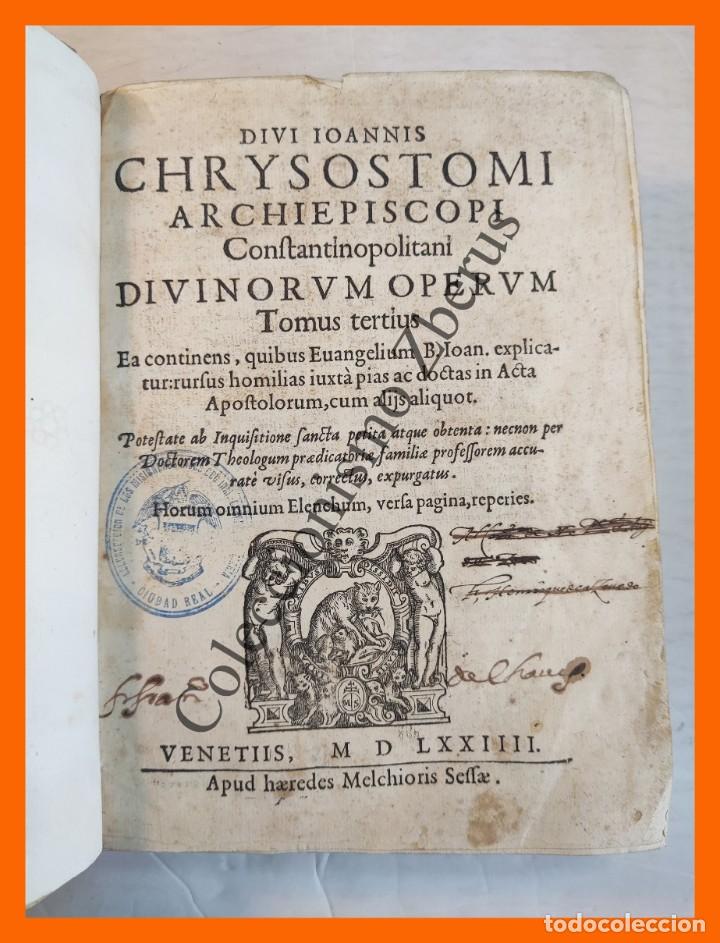 Antiquarische B&uuml;cher: Divinorvm Opervm.- Tomus Tertius .- Ea continens, quibus Evangelium... - Ioannis Chrysostomi