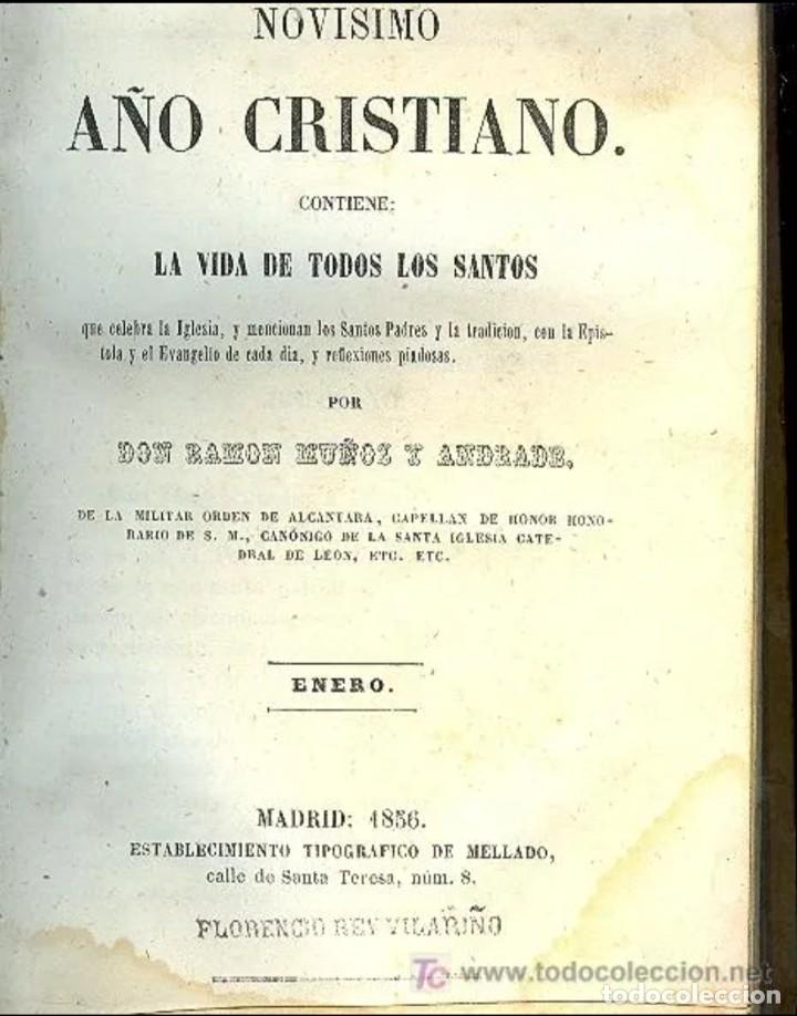Livros antigos: Santoral Novisimo A&ntilde;o Cristiano. tomo mes enero. editado 1856.