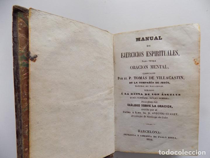 Libros antiguos: LIBRERIA GHOTICA. TOM&Aacute;S DE VILLACASTIN. MANUAL DE EJERCICIOS ESPIRITUALES, ORACI&Oacute;N MENTAL.1852