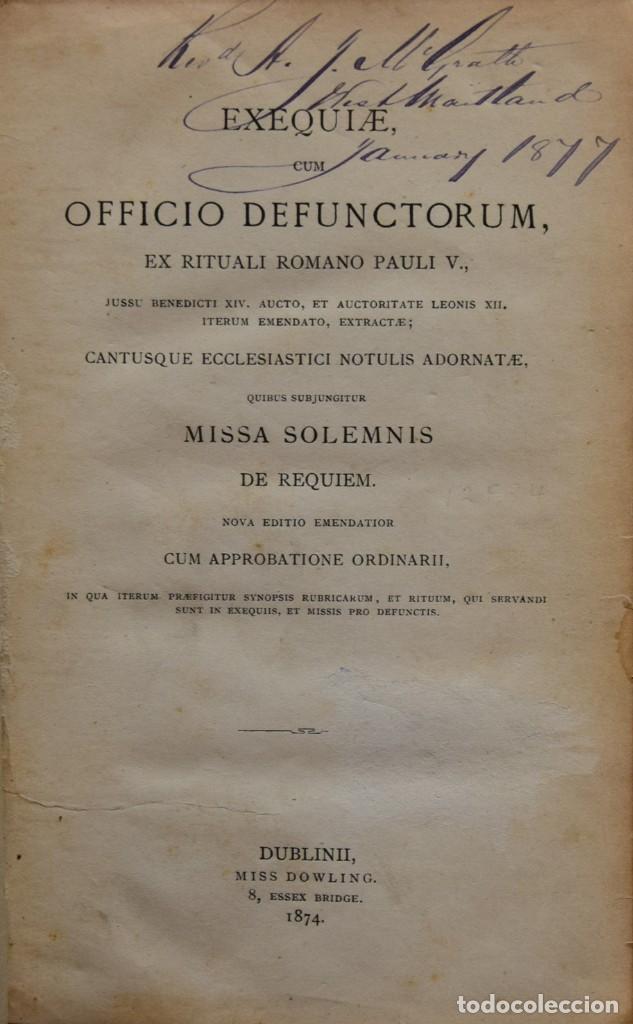 Old books: EXEQUIAE OFFICIO DEFUNCTORUM EX RITUALI ROMANO PAULI V... - Varios Autores