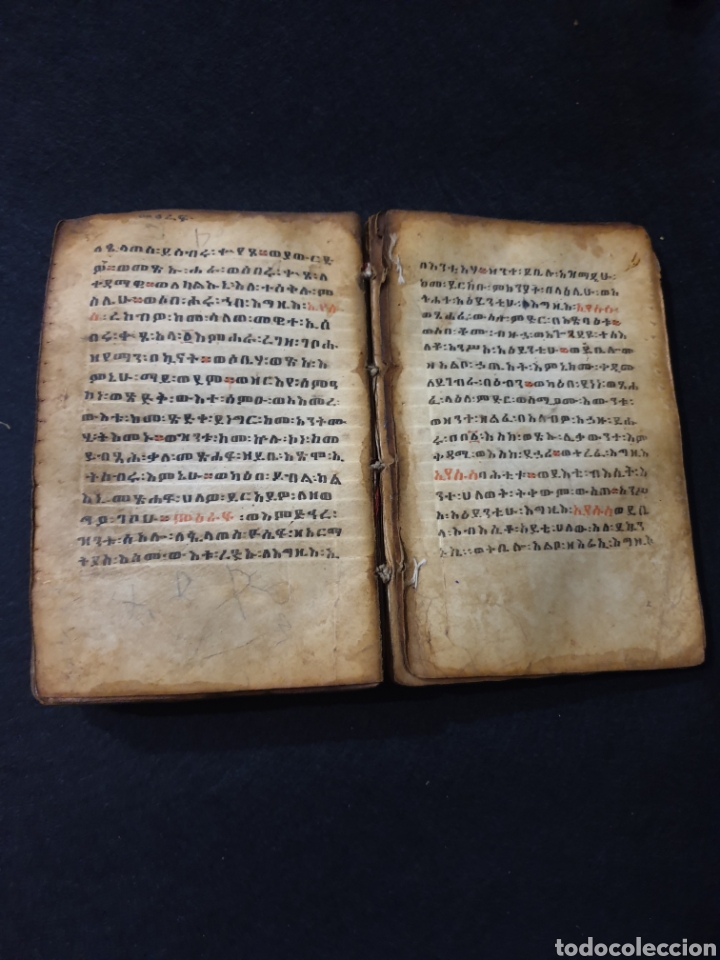 Livres anciens: Antigua Biblia Copta manuscrita Etiop&iacute;a.