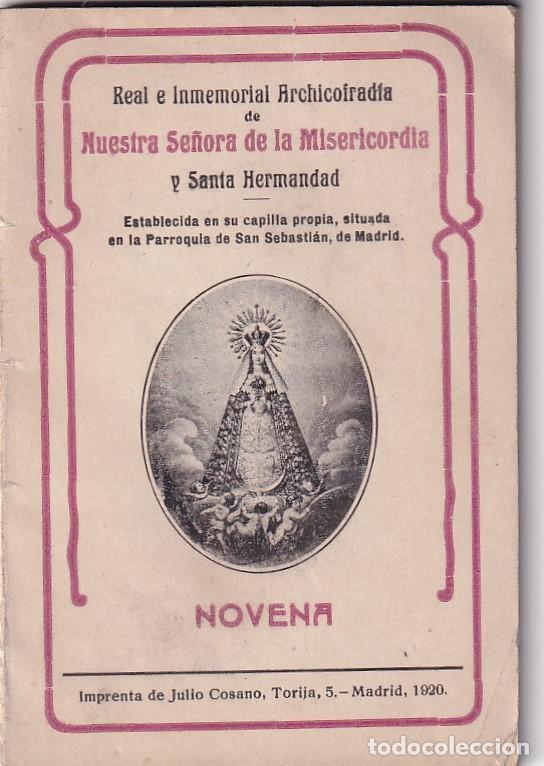 Livros antigos: Novena Nuestra Se&ntilde;ora de la Misericordia. Madrid 1920