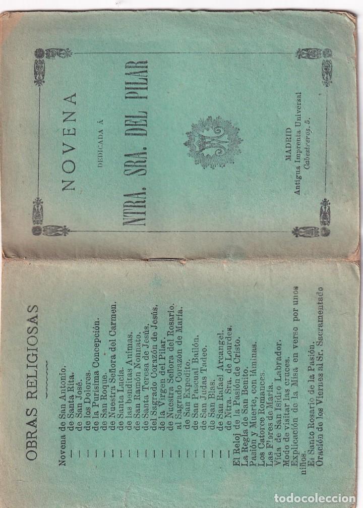 Livros antigos: Novena Ntra Sra del Pilar Madrid