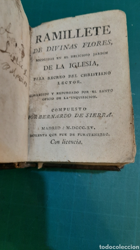 Livres anciens: MDCCCXV RAMILLETE DE DIVINAS FLORES 554 p&aacute;ginas