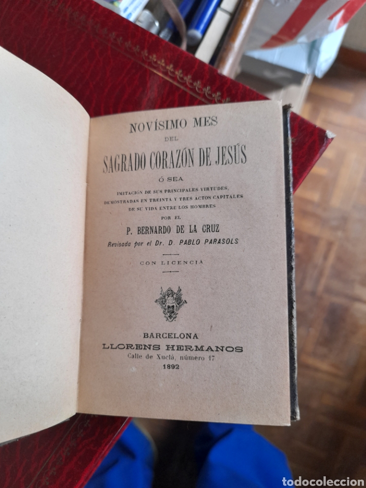 Livros antigos: Nov&iacute;simo mes del Sagrado Coraz&oacute;n de Jes&uacute;s, de 1892