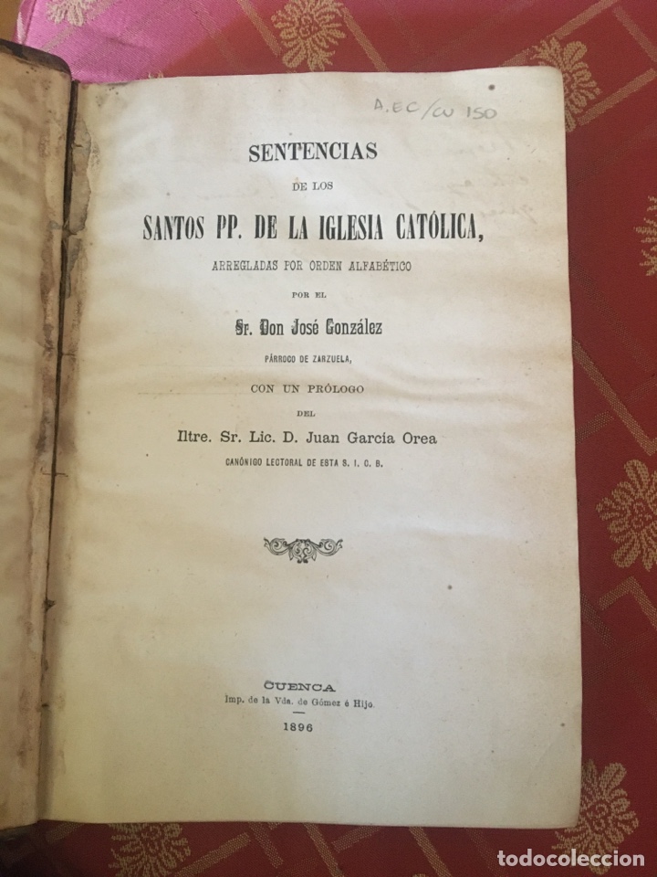 Libros antiguos: Cuenca 1896 Jos&eacute; Gonz&aacute;lez - Foto 1