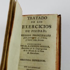 Libros antiguos: TRATADO DE LOS EXERCICIOS DE PIEDAD, VICENTE FERRER, BERNARDO PLA ED. 8X14CM.. Lote 288580703