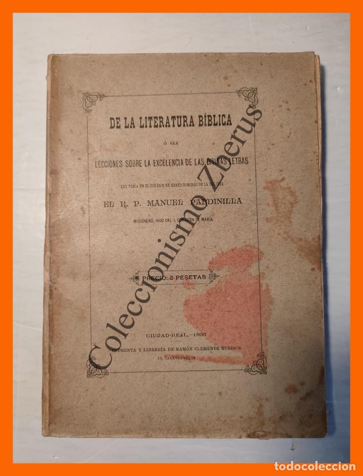 Old books: De la Literatura B&iacute;blica - Manuel Pardinilla