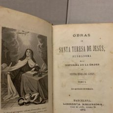Libros antiguos: OBRAS DE SANTA TERESA DE JESUS. AÑO 1872, TOMO I, ENCUADERNACION PIEL 432 PAGS. Lote 290926023