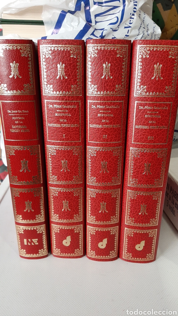Livres anciens: HISTORIA SANT&Iacute;SIMA VIRGEN MAR&Iacute;A JOAQU&Iacute;N P&Eacute;REZ SANJUAN 4 TOMOS EDICI&Oacute;N LUJO INSTITUTO MONSA EDICI&Oacute;N