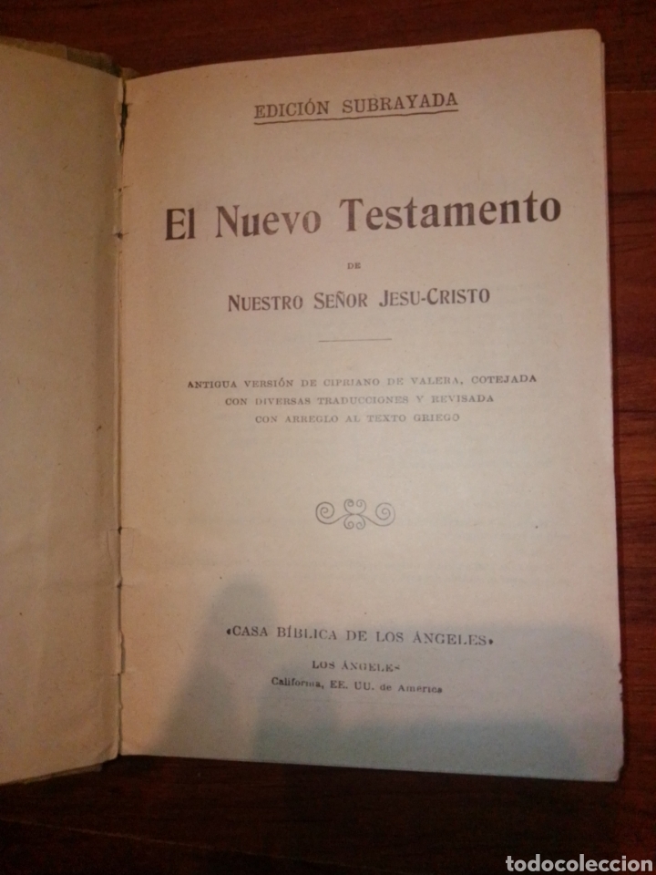 Libros antiguos: Nuevo Testamento 1910 - Foto 2