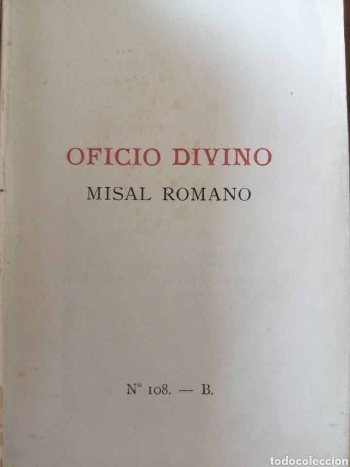 Libri antichi: OFICIO DIVINO - MISAL ROMANO