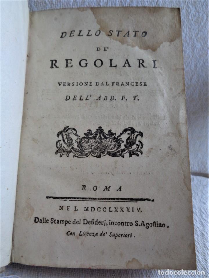 Libros antiguos: DELLO STATO DE REGOLARI 1784 - Foto 1