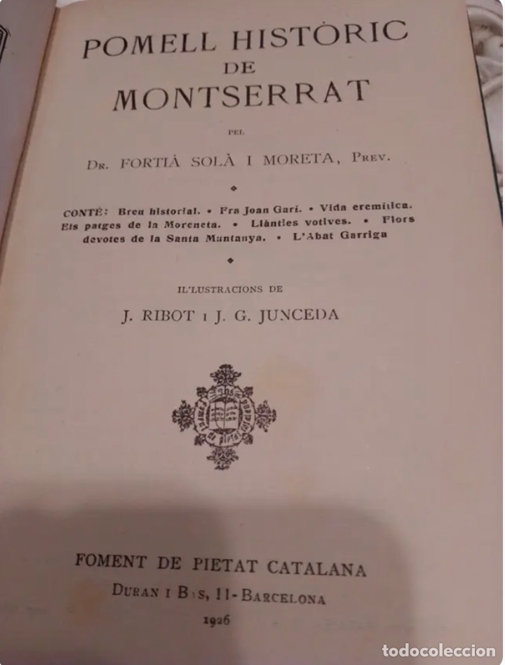 Libros antiguos: POMELL HIST&Ograve;RIC DE MONTSERRAT - Foto 3