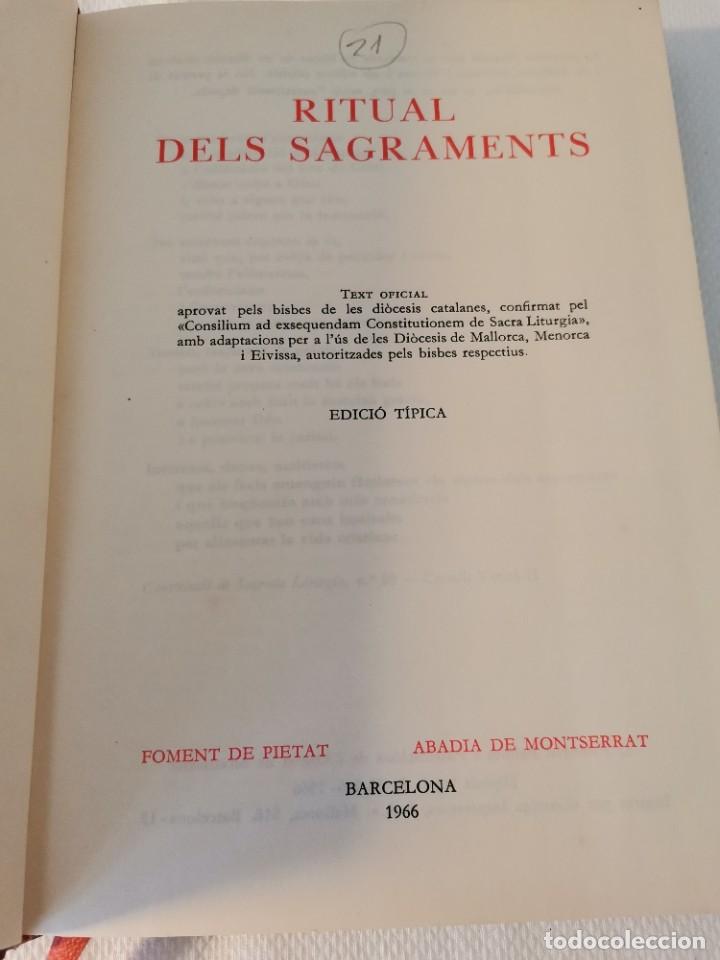 Libros antiguos: Ritual dels sagraments 1966 - Foto 4