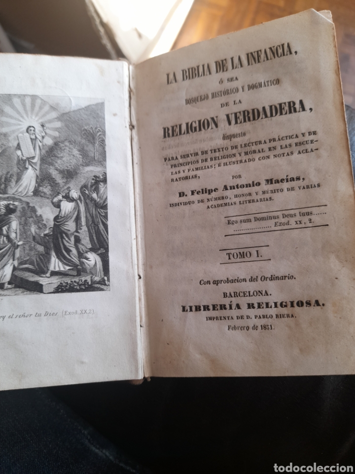 Livros antigos: La Biblia de la Infancia, de 1851,tomo I y II en el mismo volumen
