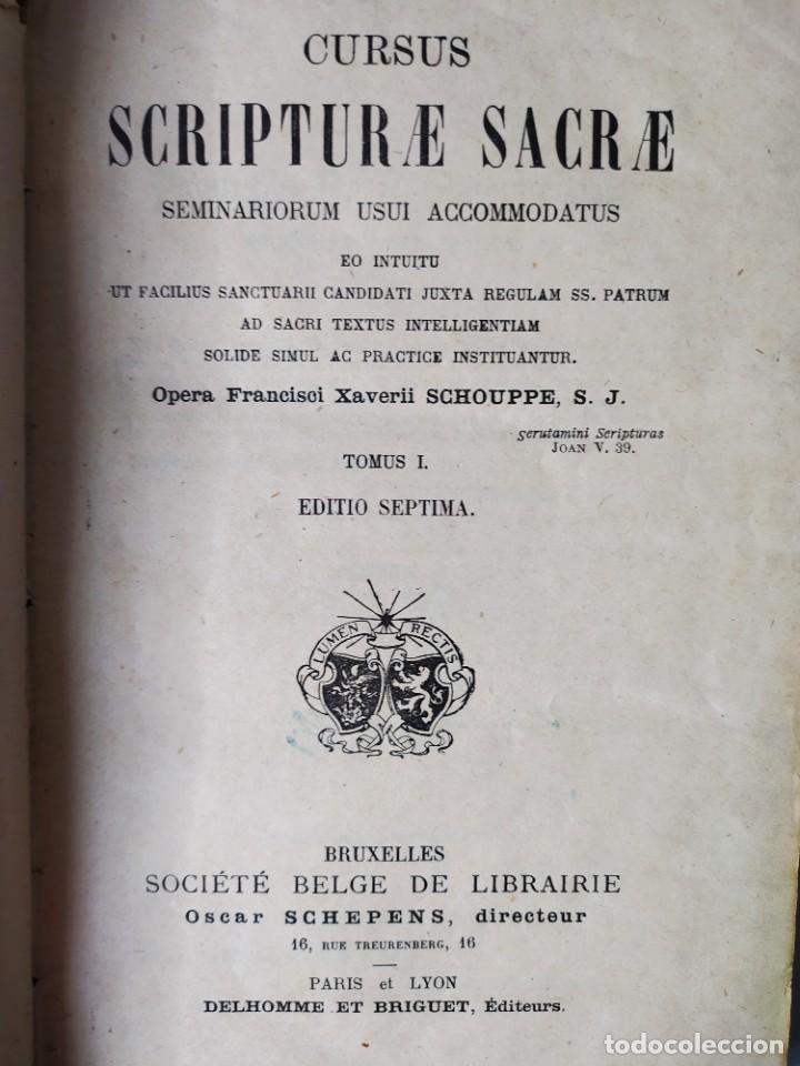 Libros antiguos: CURSUS SCRIPTURAE SACRAE. Schouppe. Tomo 1. - Foto 1
