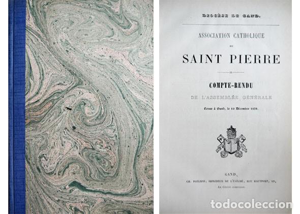 Livres anciens: DIOC&Egrave;SE de Gand. Association Catholique de Saint Pierre. Assembl&eacute;e G&eacute;n&eacute;rale, 13 D&eacute;cembre 1870.