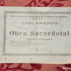 Libros antiguos: REGLAMENTO DE LA OBRA SACERDOTAL . MURCIA 1935. Lote 313125473