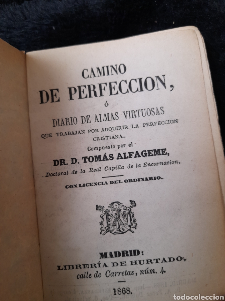 Livros antigos: Camino de perfecci&oacute;n, de 1868, Librer&iacute;a Hurtado, Madrid