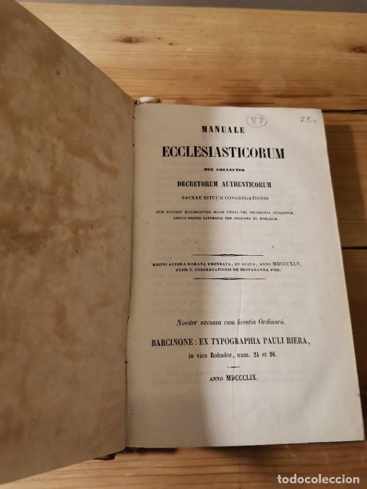 Libros antiguos: Manuale Ecclesiasticorum 1859 - Foto 1