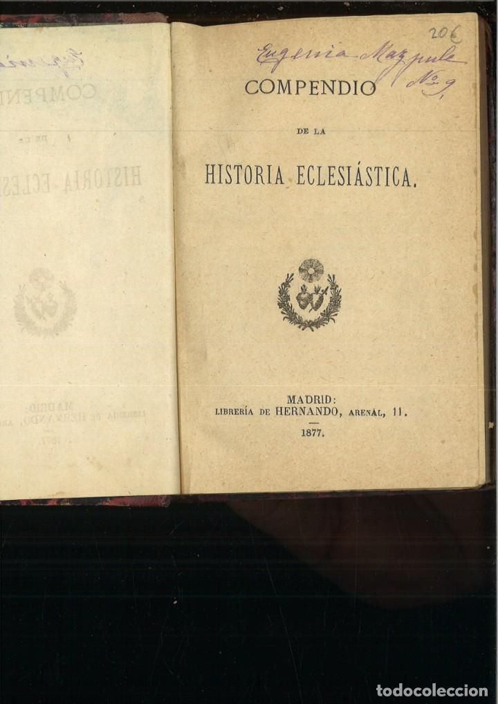 Libros antiguos: COMPENDIO DE LA HISTORIA ECLESI&Aacute;STICA. - Foto 1