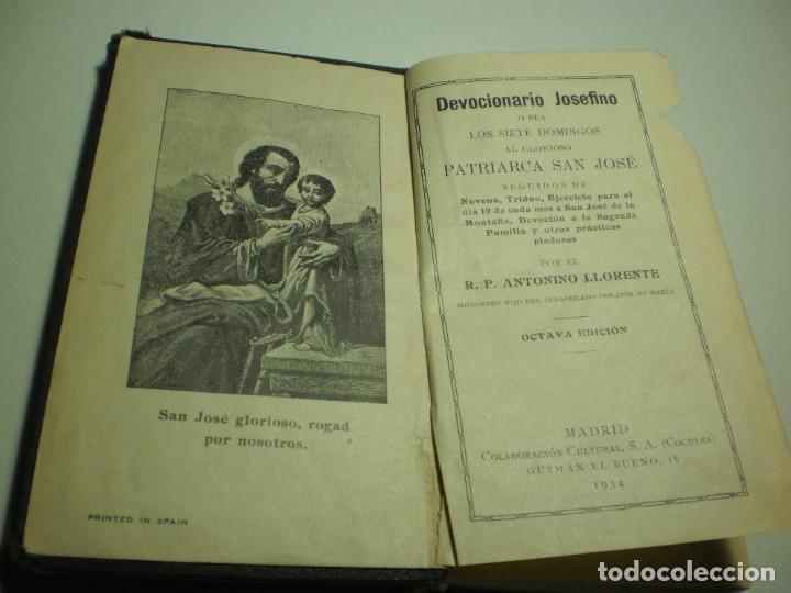 Libros antiguos: devocionario josefino. los 7 domingos. r. p. antonino llorente. madrid 1934 (estado normal, leer)