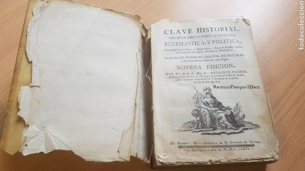 Libros antiguos: CLAVE HISTORIAL HENRIQUE FLOREZ 1776 21X16 CM