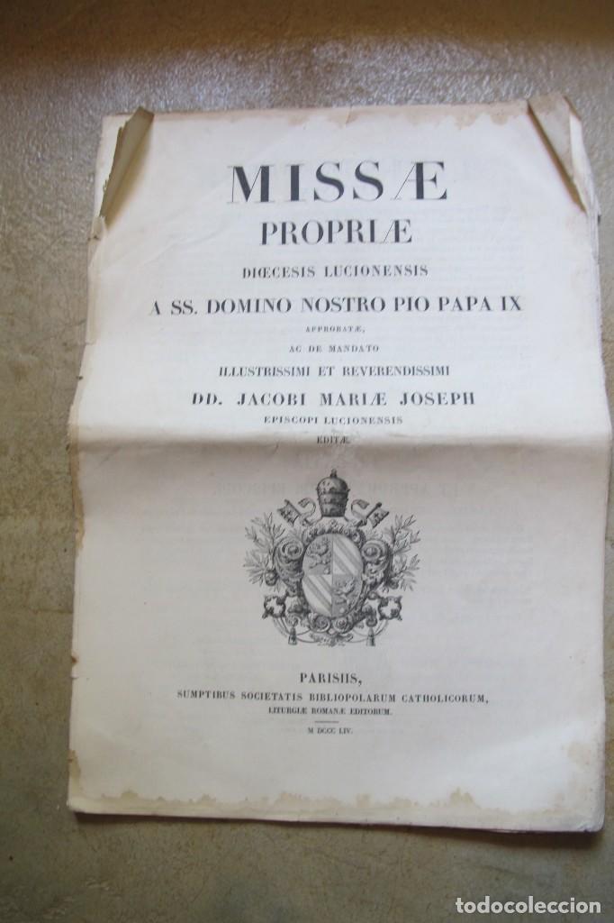 Antiquarische B&uuml;cher: MISSAE PROPIAE DIOCESIS LUCIONENSIS A SS. DOMINO NOSTRO PIO PAPA IX 1854