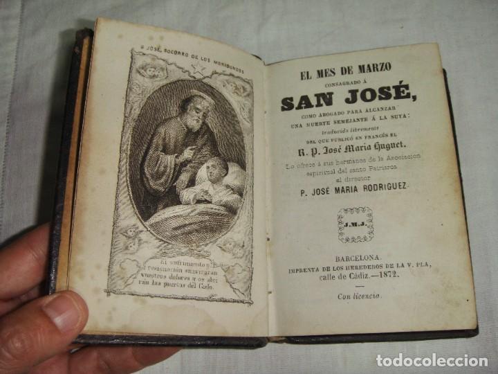 Livres anciens: El Mes de Marzo consagrado a San Jos&eacute;. P. Jos&eacute; mar&iacute;a Rodriguez. C&aacute;diz - 1872