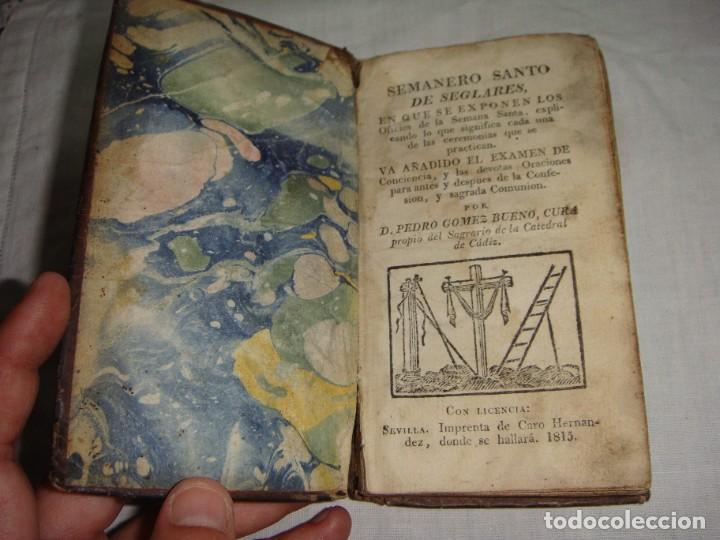 Antiquarische B&uuml;cher: Semanero Santo de Seglares. Sevilla - 1815. Encuadernaci&oacute;n en piel.