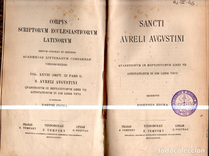 Antiquarische B&uuml;cher: SANCTI AURELI AUGUSTINI - (PRAGAE, 1895) LAT&Iacute;N