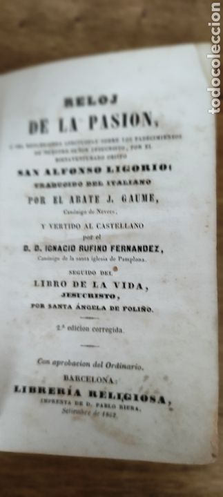 Libros antiguos: Reloj de la Pasi&oacute;n, 1852 - Foto 1