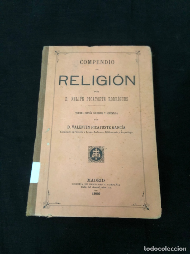 Libros antiguos: COMPENDIO DE RELIGI&Oacute;N , A&Ntilde;O 1900 - Foto 1