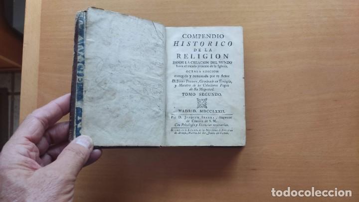 Libros antiguos: COMPENDIO HISTORICO DE LA RELIGION, a&ntilde;o 1772 - Foto 2