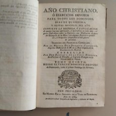 Libros antiguos: AÑO CHRISTIANO, O EXERCICIOS DEVOTOS TOMO QUINTO 1789 CRISTIANISMO. Lote 358580405
